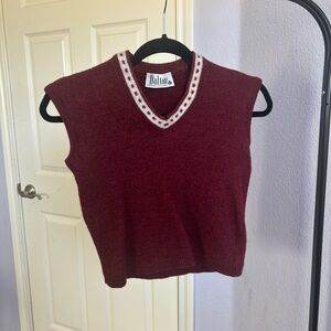 Dalton Burgundy Knit Vest